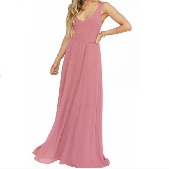 SHOW ME YOUR MUMU JENN SUNSET ROSE CHIFFON MAXI DRESS 🌹 NWOT - Picture 2 of 13
